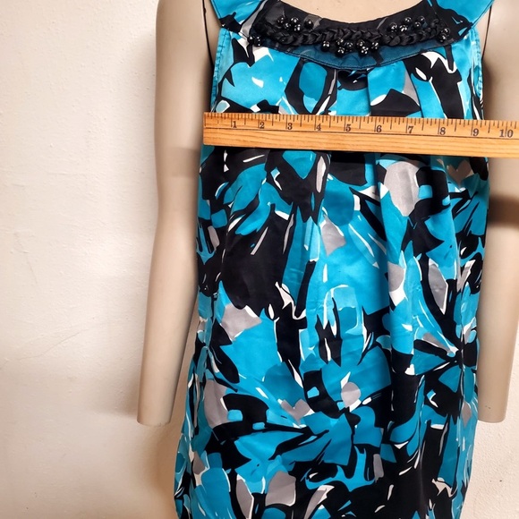 Wrapper Halterneck Blouse Women M Teal Black 47UZ1836M - Picture 5 of 10